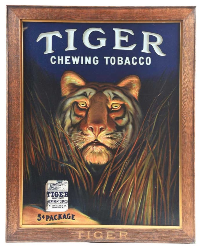 Tiger Chewing Tobacco sign