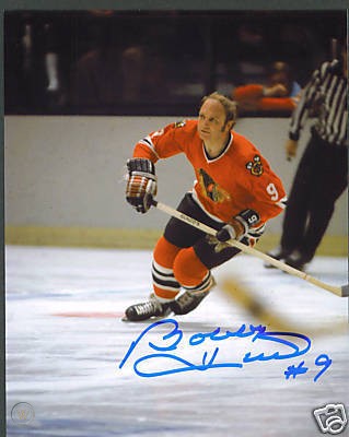 Bobby hull blackhawks signed action picture