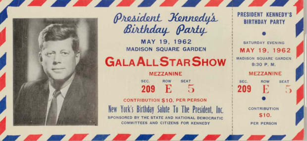 Ticket to Infamous JFK Birthday Party With Marilyn Monroe Sells for $94,500