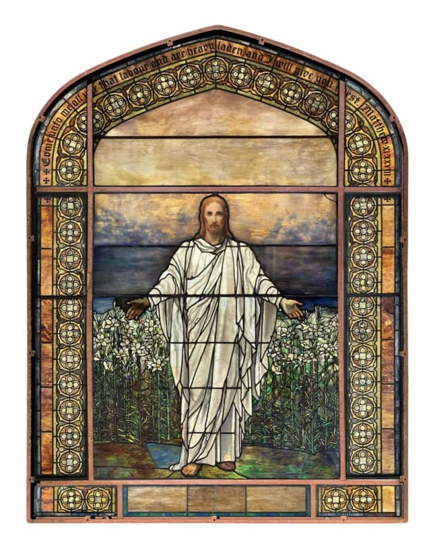 Tiffany Studios 'Jesus' Window Rises to Heavenly Heights at Auction