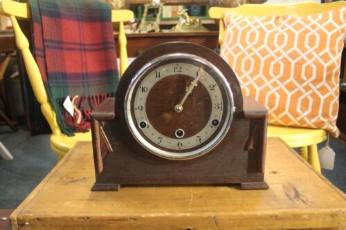 BENTIMA  PERIVALE BRITISH VINTAGE   WESTMINSTER CHIME 8 DAY MANTLE CLOCK V G C