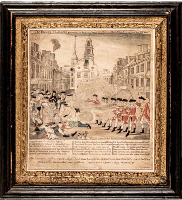 Paul Revere's 'Boston Massacre' Engraved Print Highlights Early American History Auction