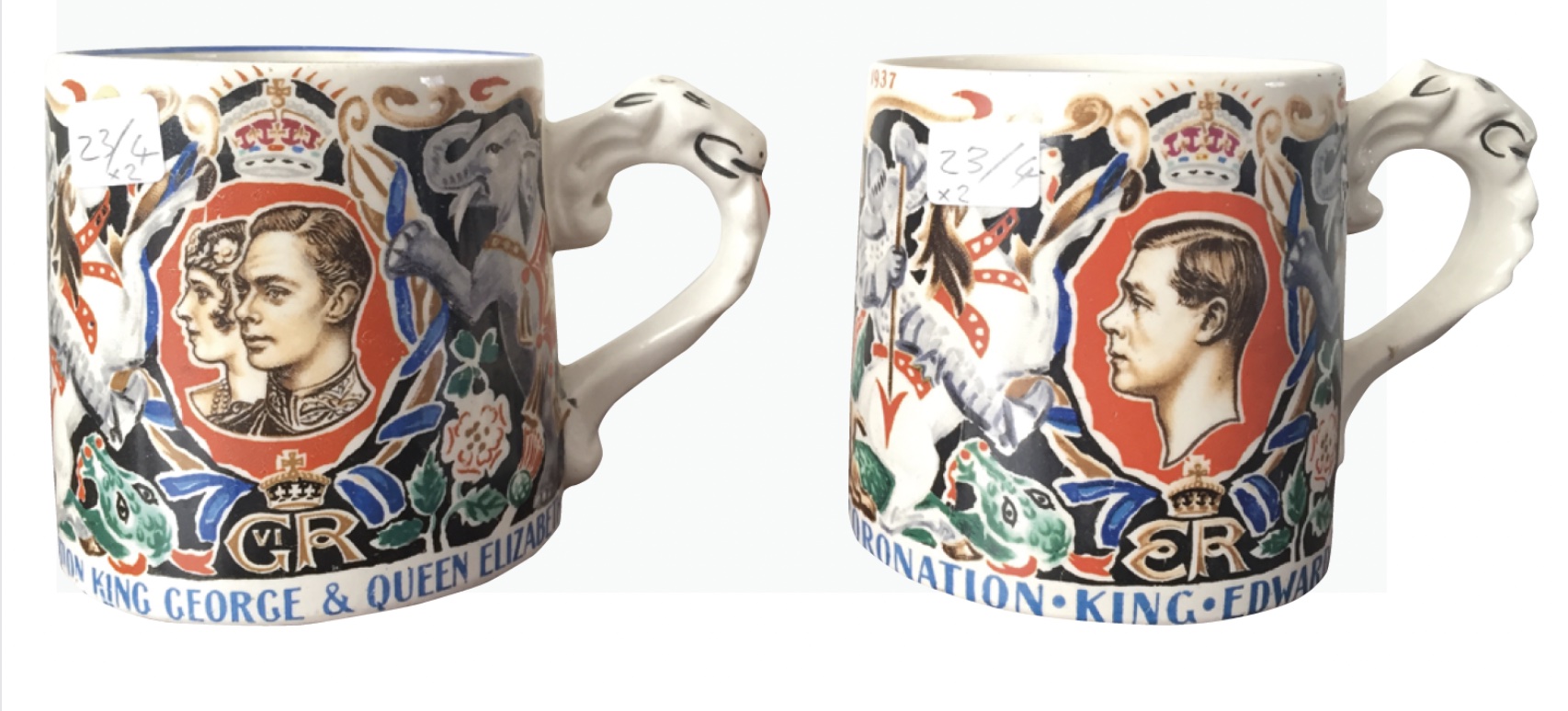 Cups designed by Dame Laura Knight for the coronations of Edward VIII and George VI
