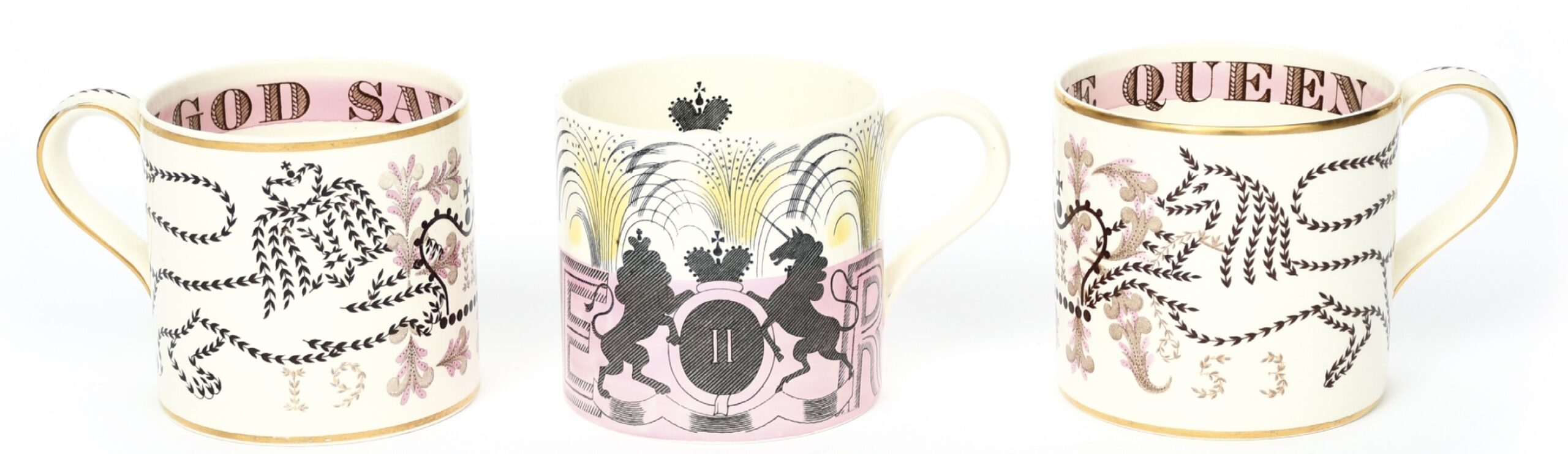 Views of a Wedgwood commemorative mug for the coronation of Elizabeth II in 1953