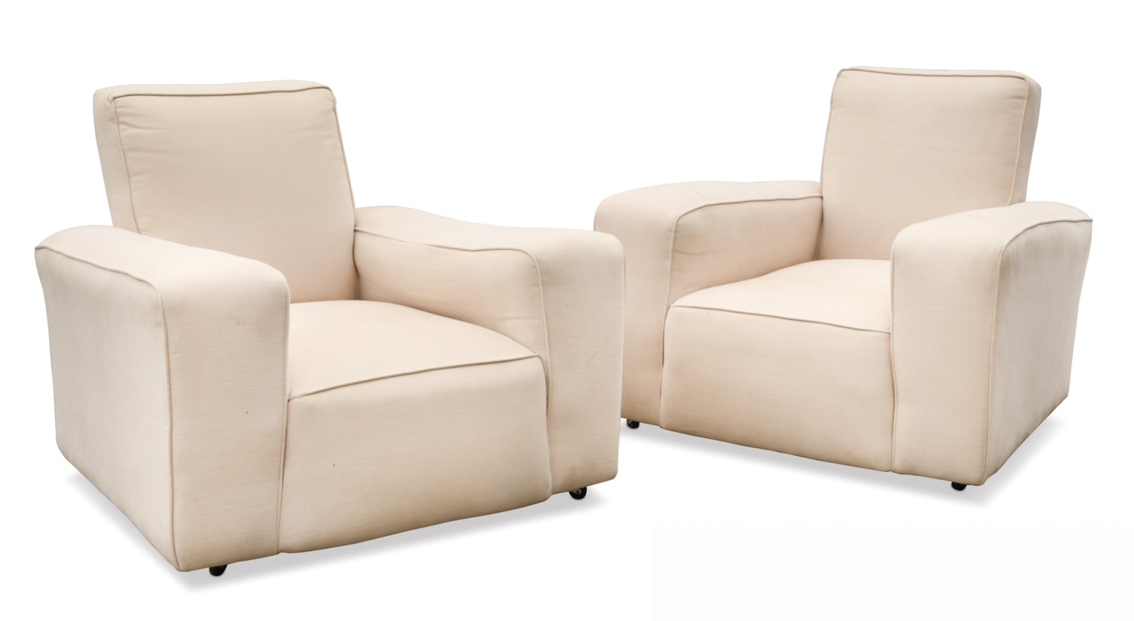 Betty Joel (1894-1985), a large pair of cream upholstered modernist armchairs