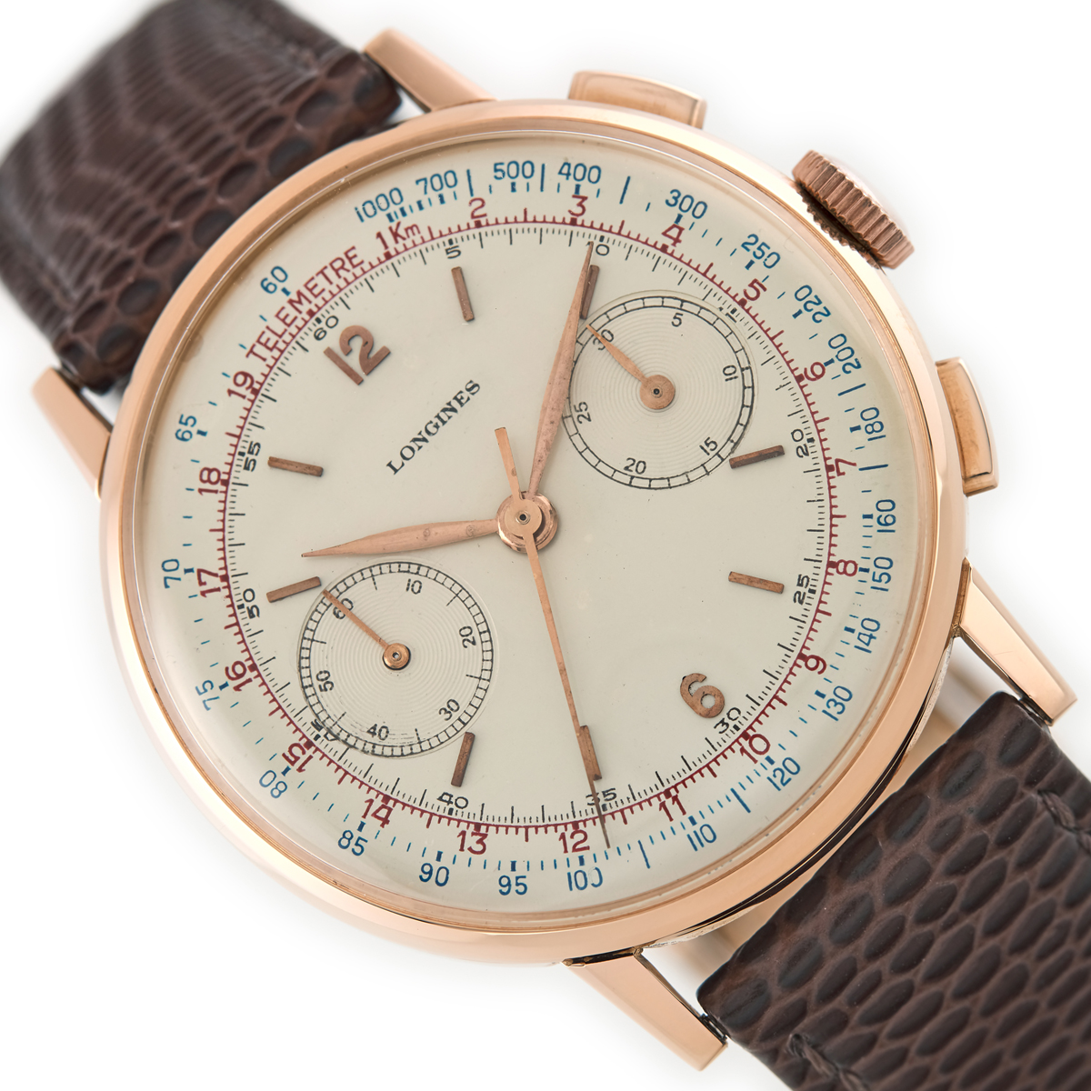 Longines Chronograph18ct Pink Gold vintage watch