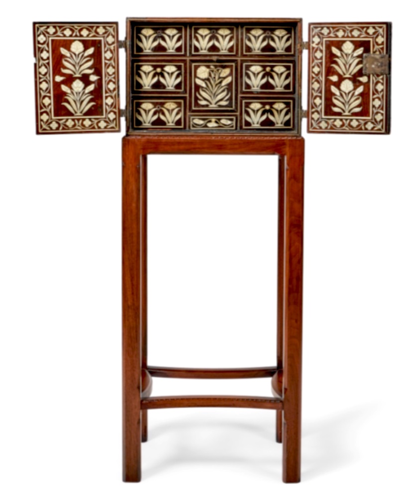 A late 17th/early 18th century Indian ivory inlaid cabinet from Pakistan