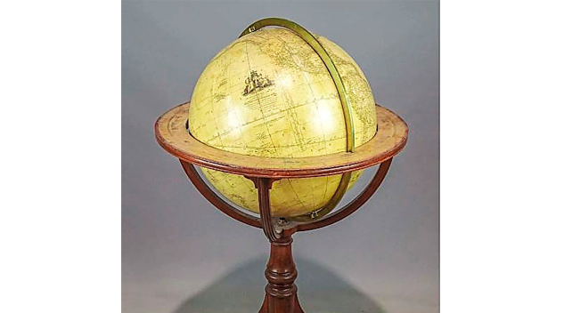 Copake Bidders Bank On Floor Globe Dedicated To Nineteenth Century