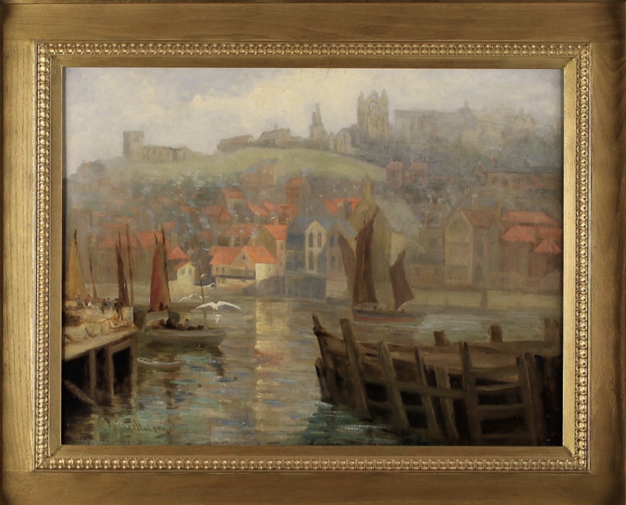 'Whitby Harbour' by James Watson of the Staithes Group