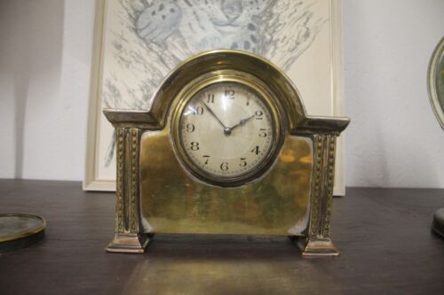 Edwardian Break Arch Top Plated Mantel Clock