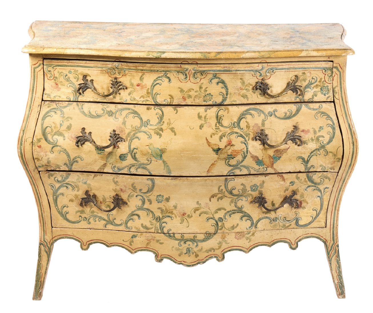 19th-century Italian commode decorated in the 18th-century rococo style