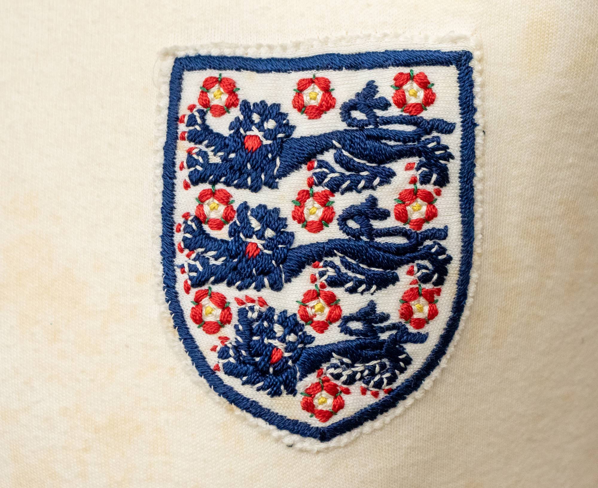 Badge on Shirt worn by Sir Bobby Charlton in the 1966 World Cup semi-final against Portugal