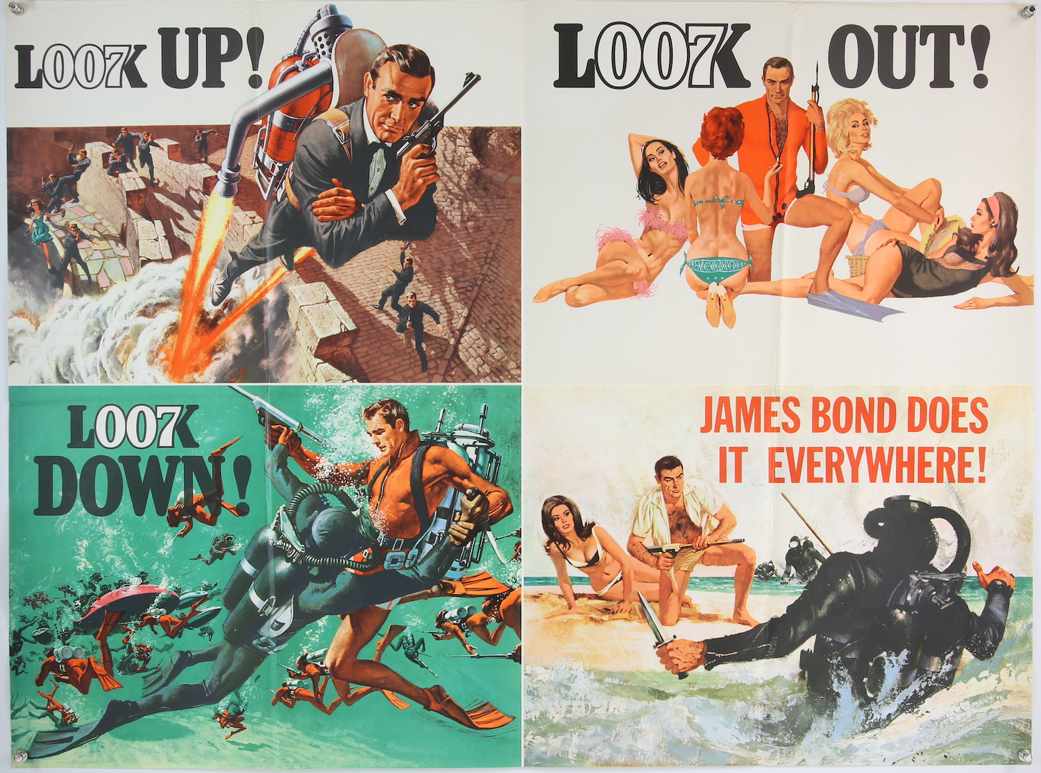 Vintage James Bond Thunderball quad poster