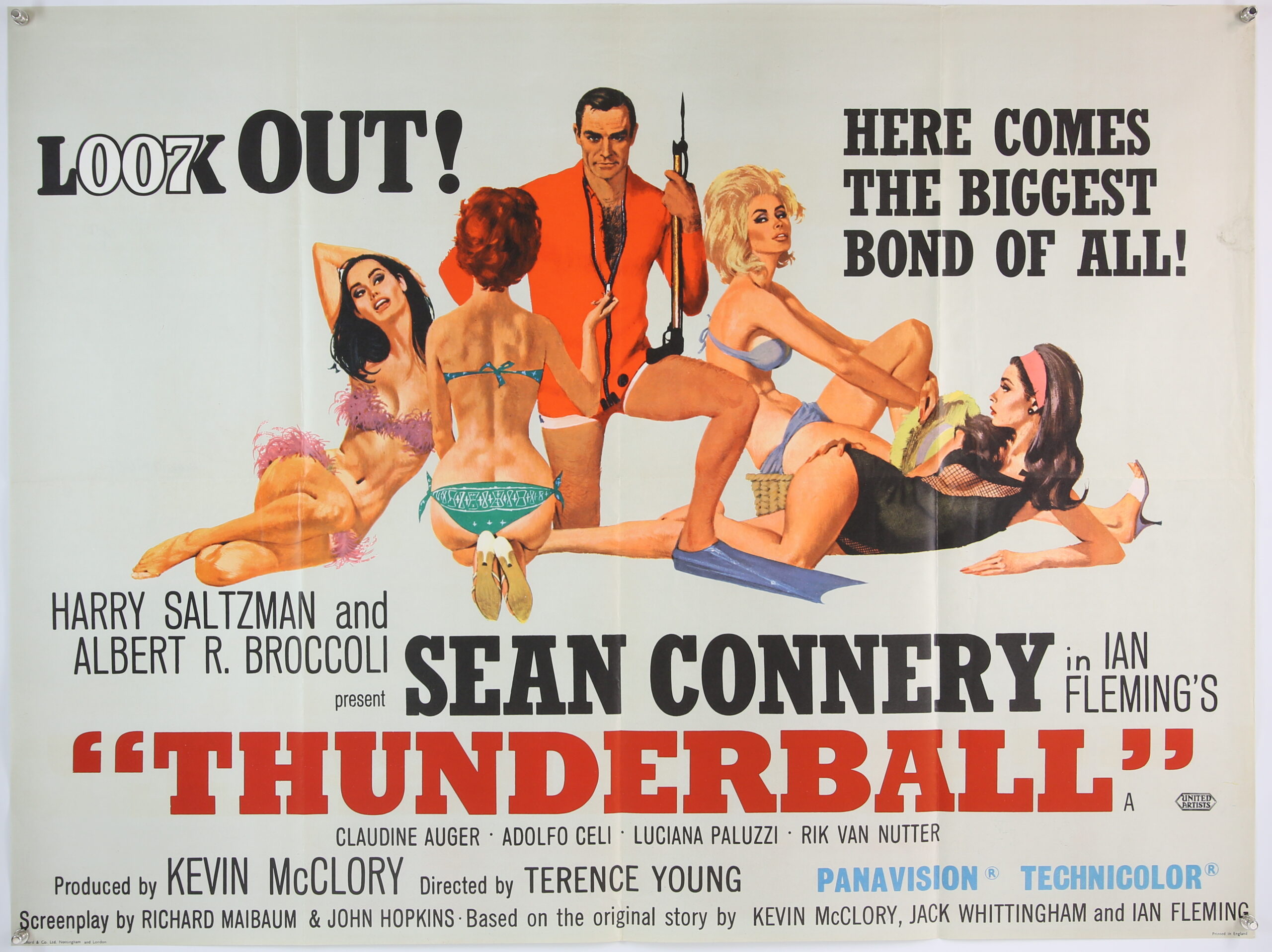 An original James Bond film poster for Thunderball