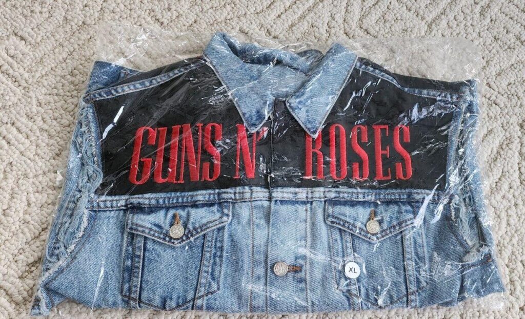 denim jean vest Guns N' Roses retro
