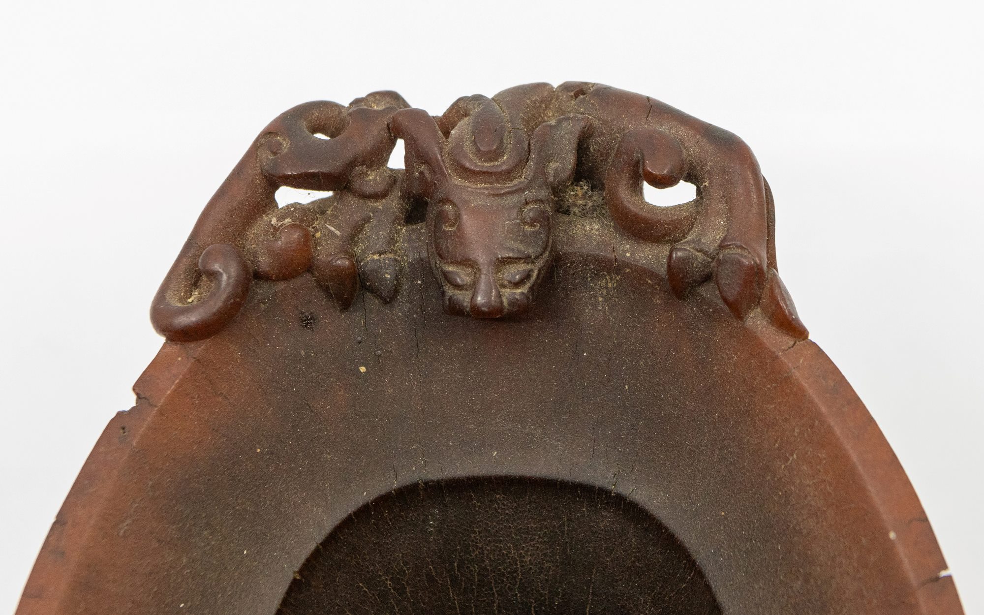 An antique rhinoceros horn libation cup