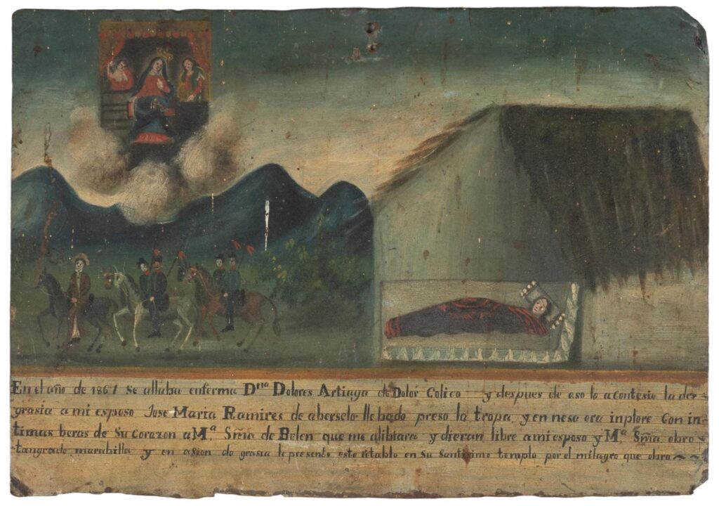 Mexican folk art ex-voto from 1867 depicts La Familia Sagrada
