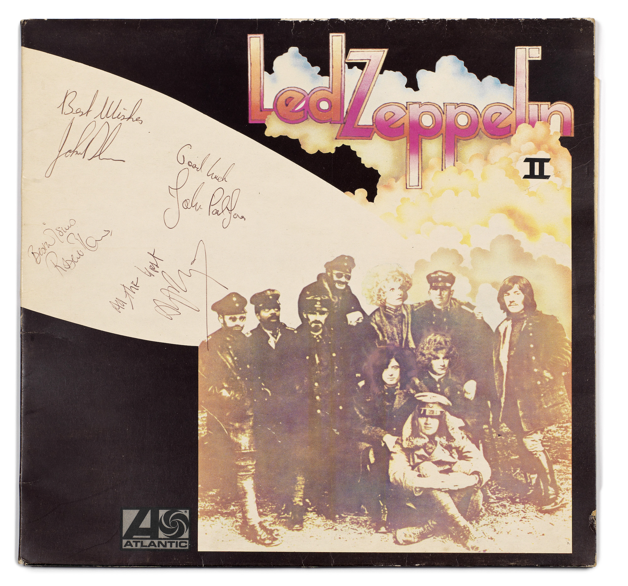 Led Zepplin An Autographed Copy Of The Album Led Zeppelin II, early 70s reissue