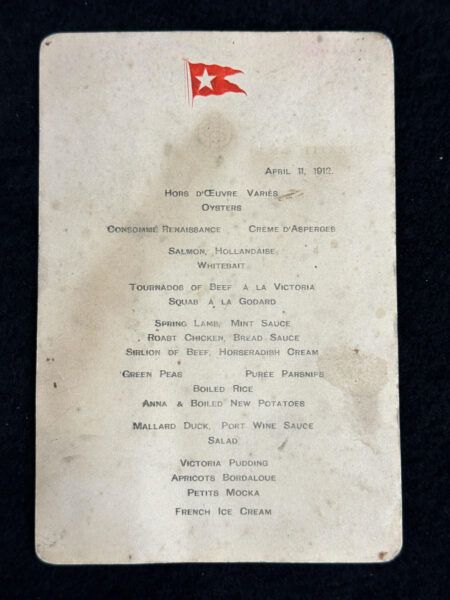 Lost at Sea: A Titanic Menu Survives – WorthPoint