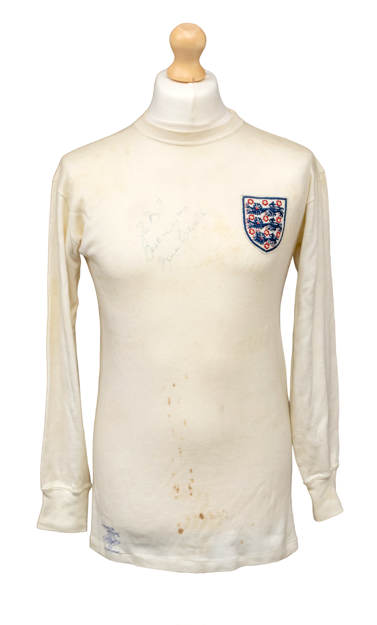 Shirt worn by Sir Bobby Charlton in the 1966 World Cup semi-final against Portugal