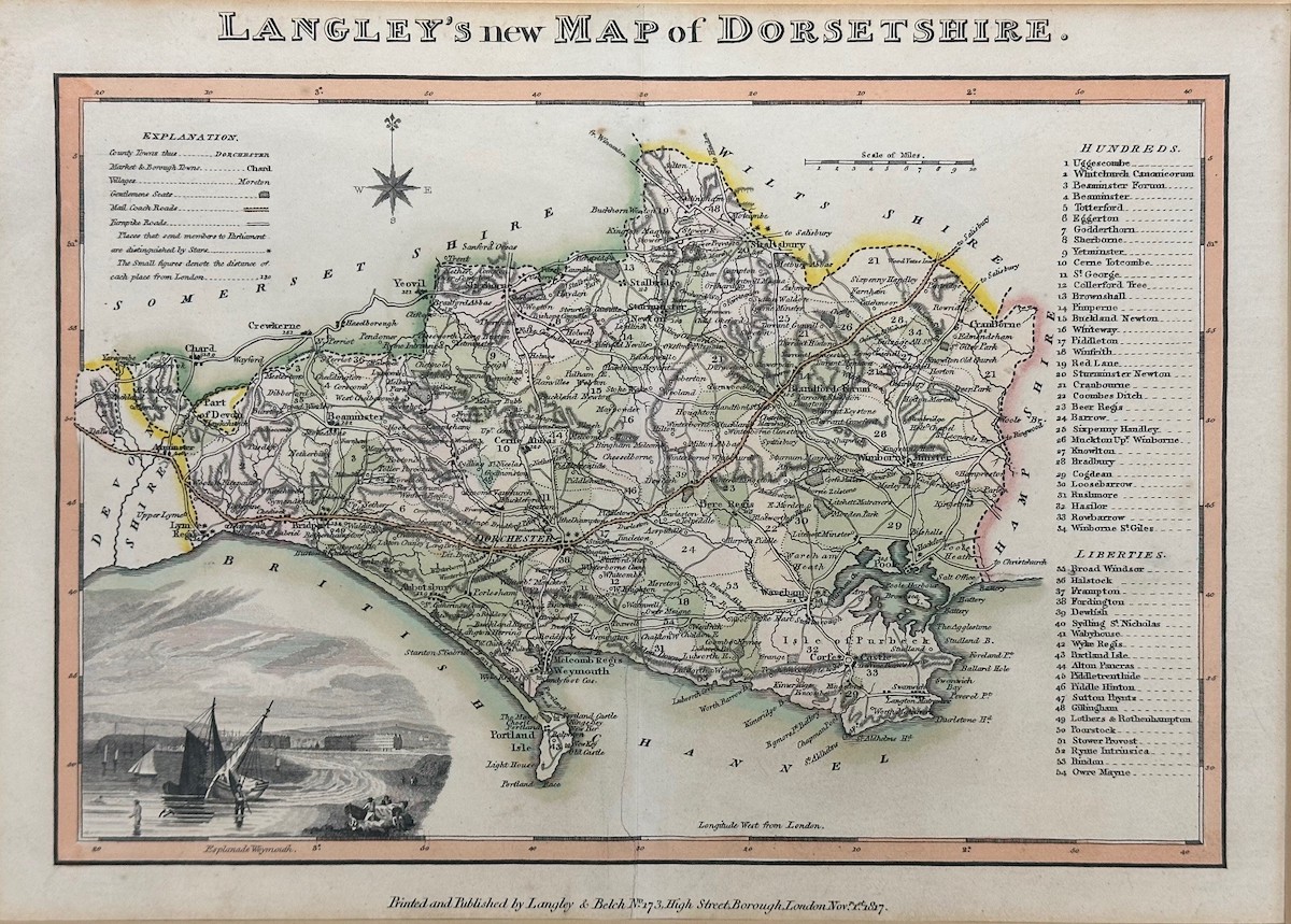 Langley's New Map of Dorsetshire 1817