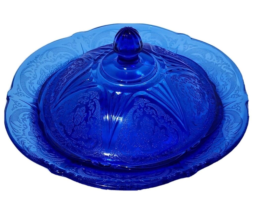 Royal Lace cobalt blue Depression glass