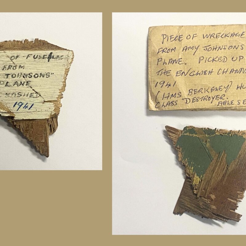Amy Johnson plane fragment in sale Antique Collecting