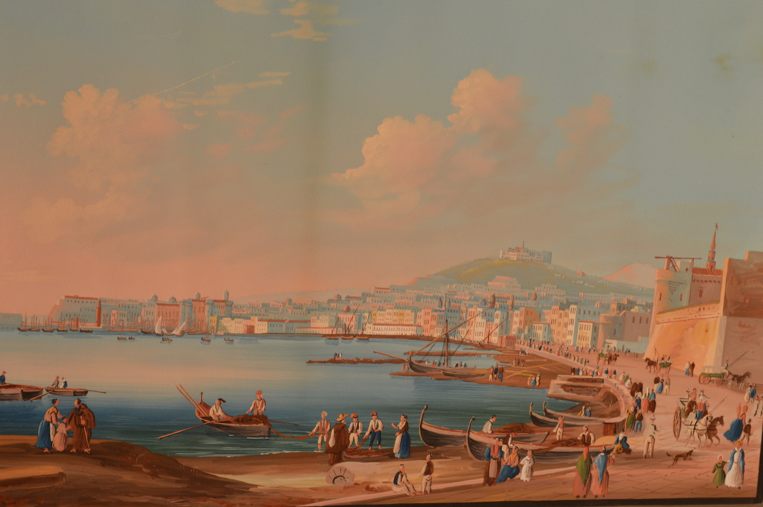Unknown mid 19th century Italian artist, the Bay of Naples, gouache