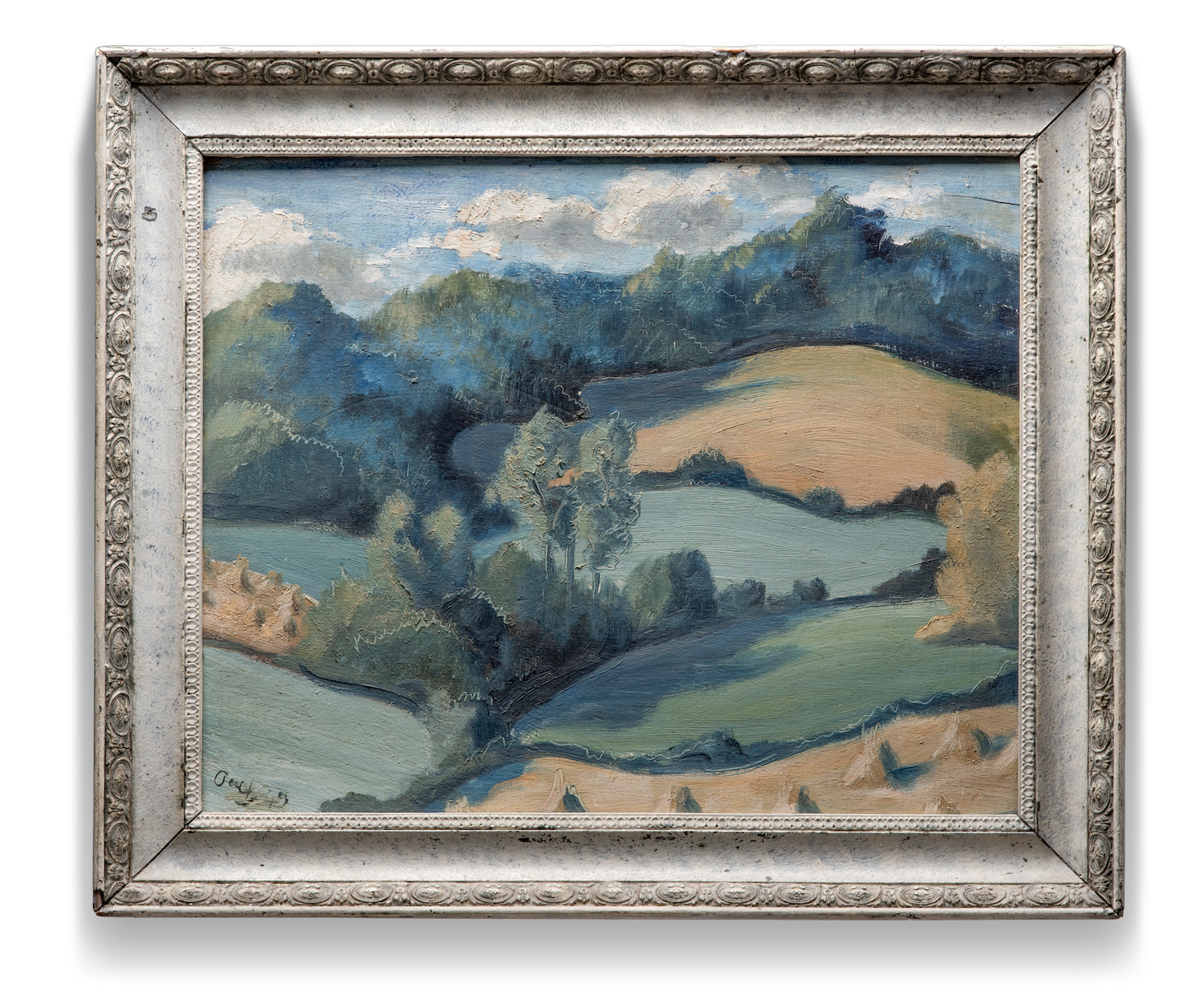 Unknown artist: Summer landscape, signed and dated 1949, oil on board