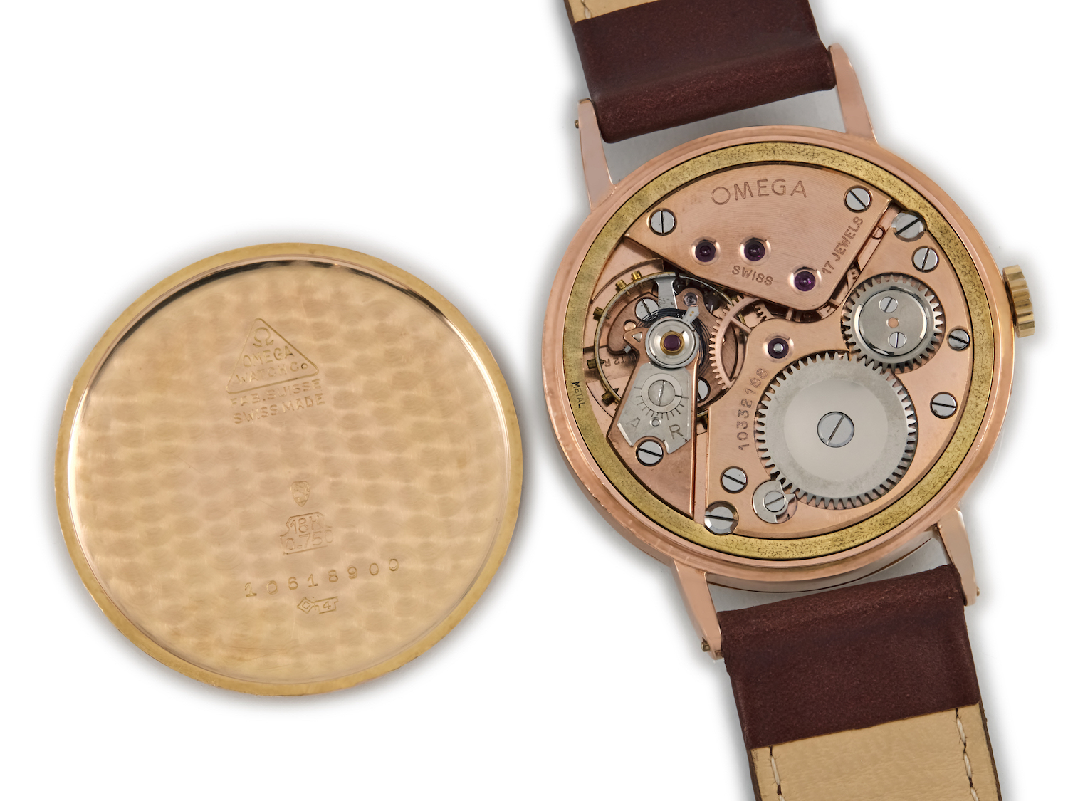 An Omega Chronometer Cal.30T2, 18ct Pink Gold, 1945