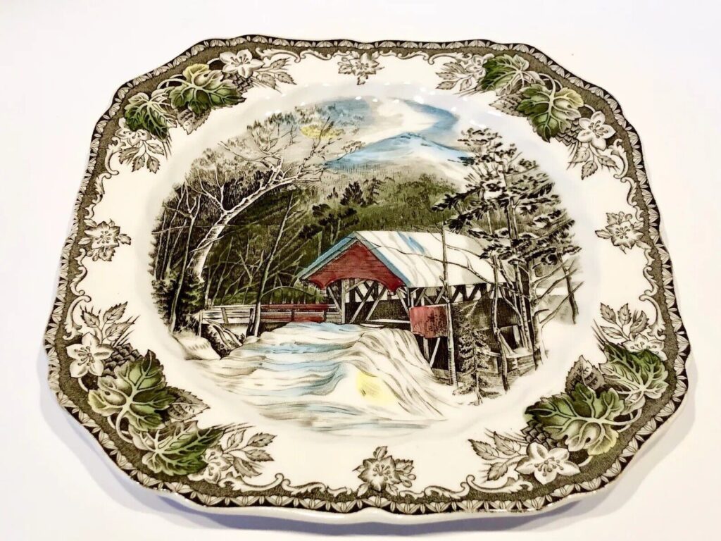 Friendly Village transferware pattern by Johnson Brothers Pottery salad plate