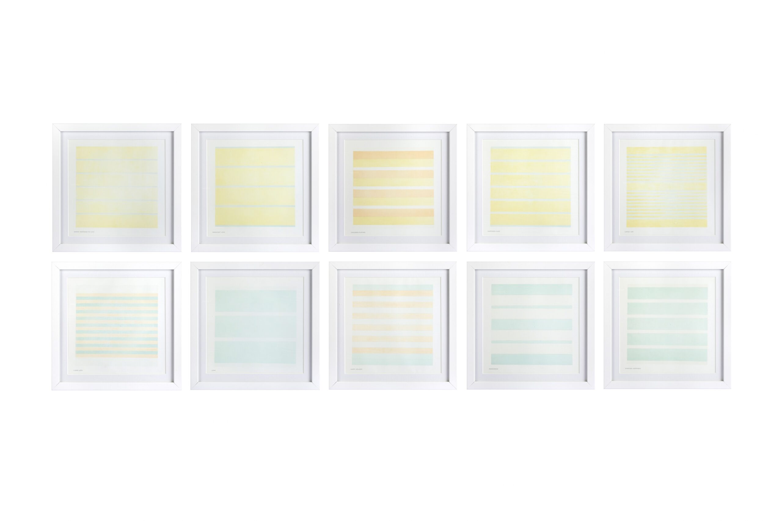10 delicate lithographs by the Canadian-American minimalist Agnes Martin (1912-2004) 
