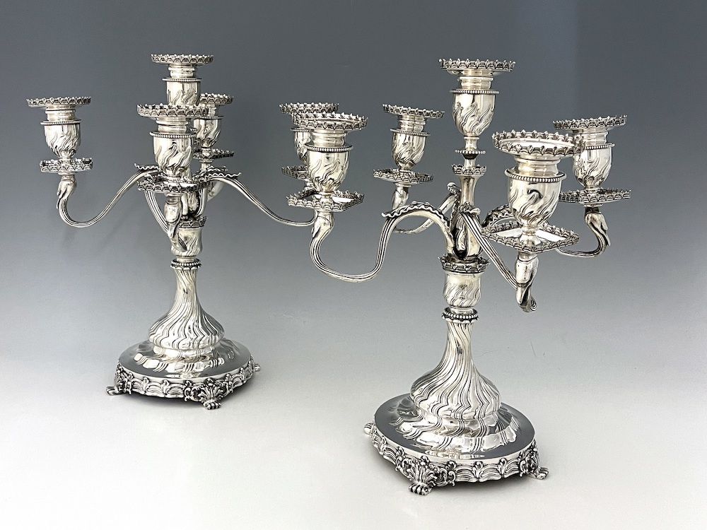 A pair of candelabra by Tiffany and Co.