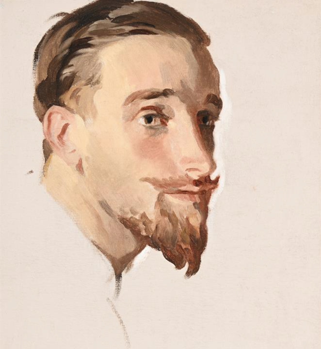 Glyn Philpot (1884-1937) head study of Gerald Heard (1889-1971), oil on canvas-board