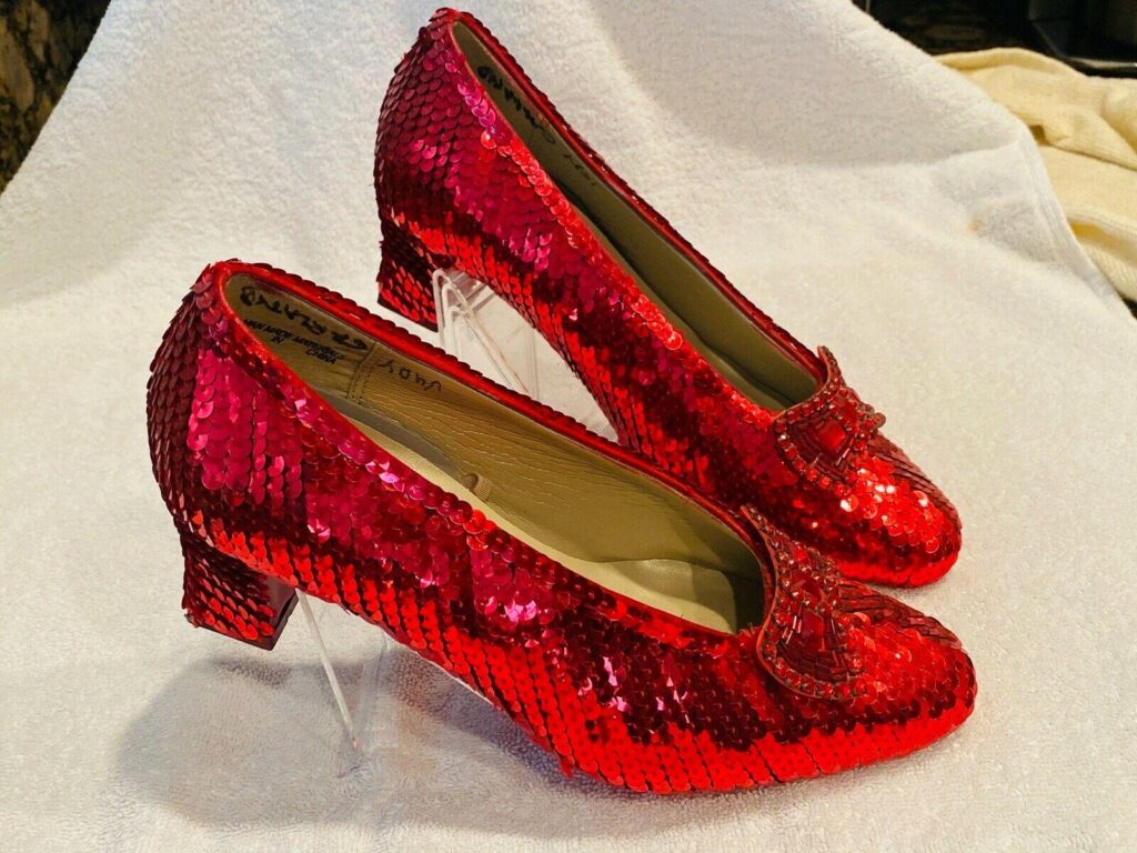 Jack Townsend replica pair of Judy Garland's ruby slippers 