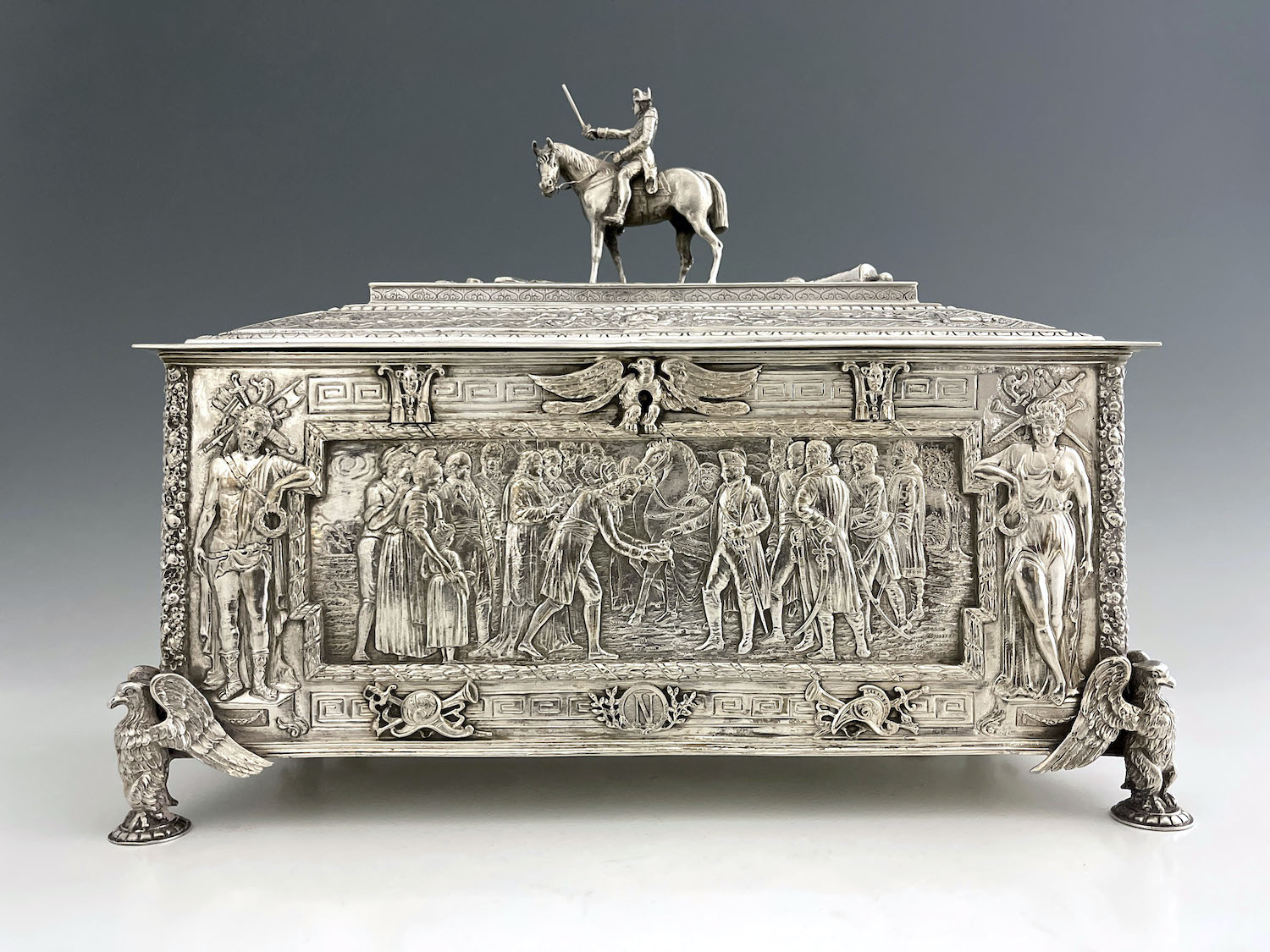 A silver casket commemorating the Triumph of Napoleon