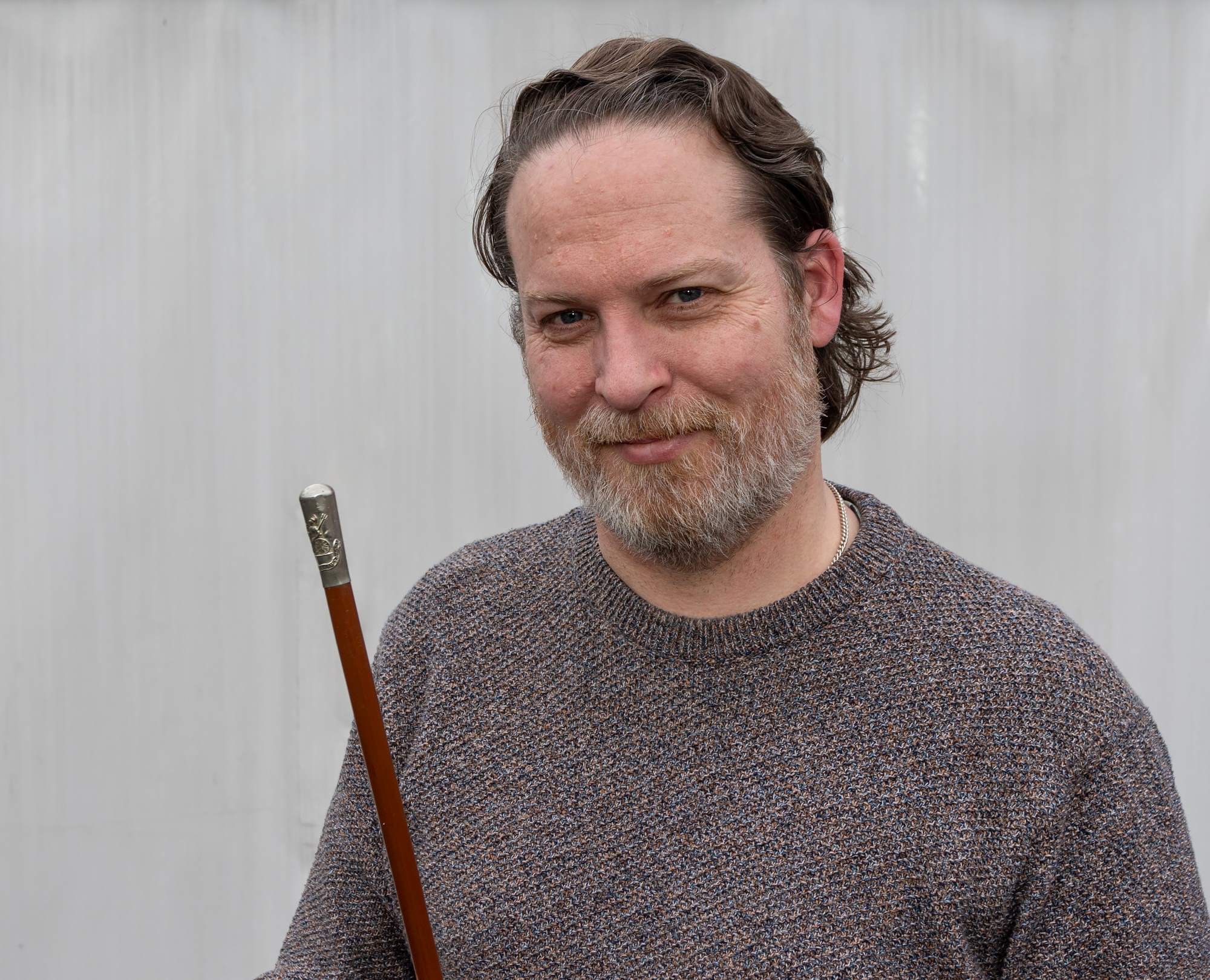 Hansons' Head of Militaria Matt Crowson with the Zillessen swagger stick 