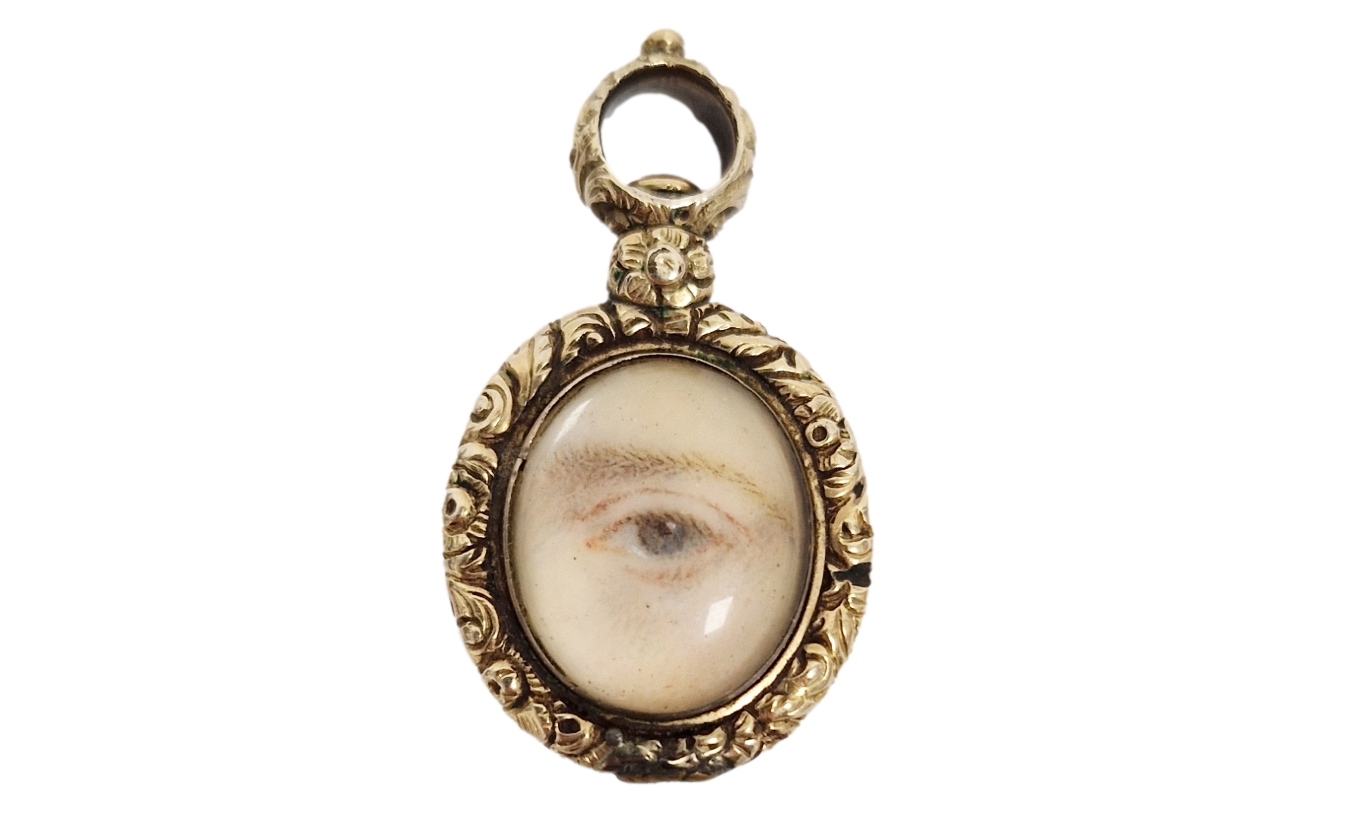 An antique Georgian eye pendant