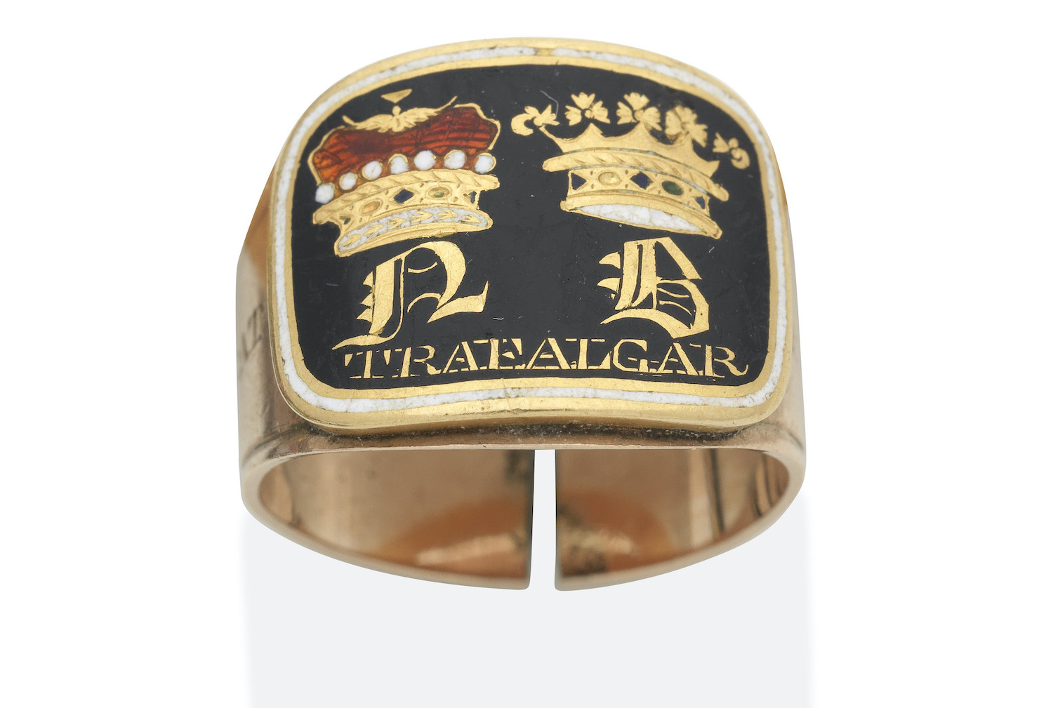 A gold and enamel mourning ring for Lord Nelson by John Salter, 1806