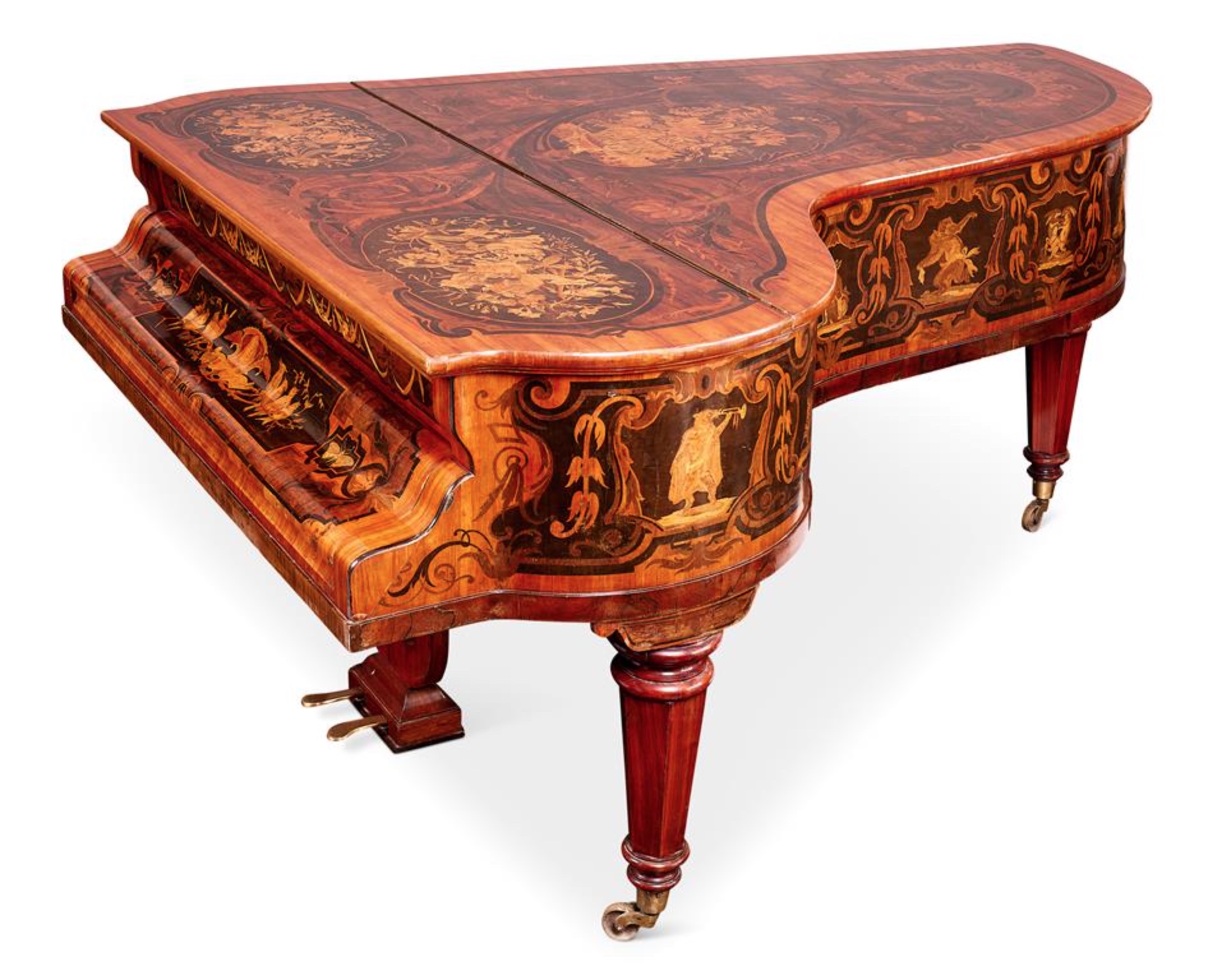 An antique grand piano