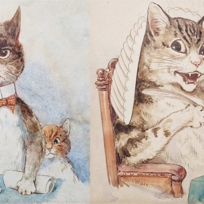 Louis Wain cats in Cotswolds sale Antique Collecting