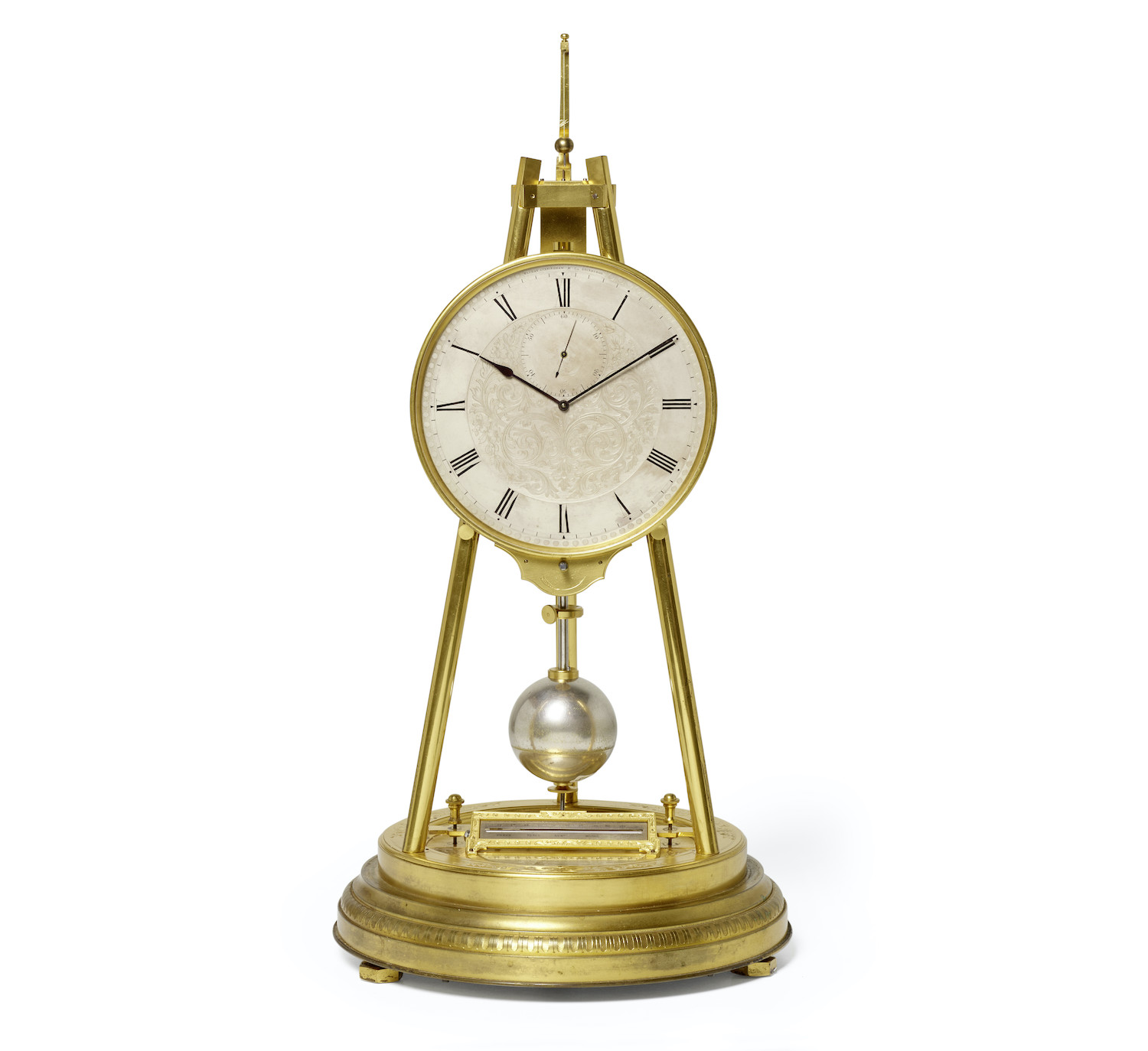 Rare English month-going Tripod Timepiece, Thomas Cole, retailed by Mackay Cunningham & Co, circa 1855