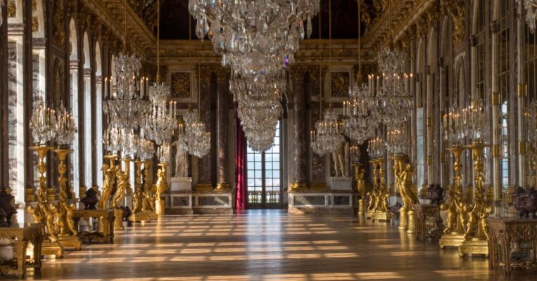 Explore the beauty of the giltwood mirrors at Versailles