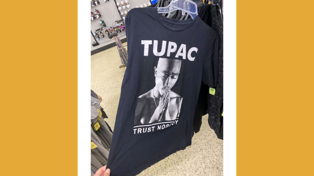 thrift store Tupac T-shirt