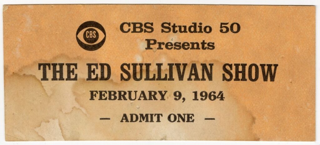 The beatles first appearance ed sullivan show ticket