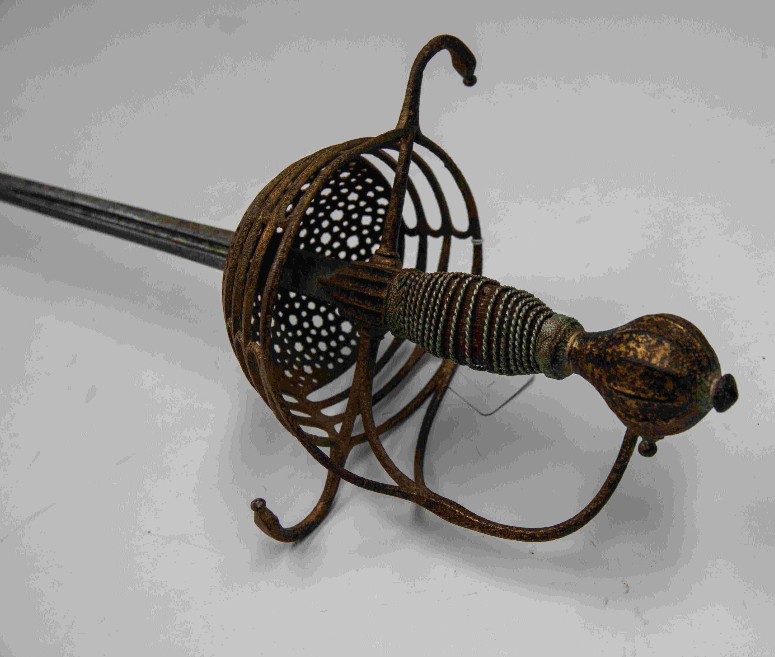 The 17th or 18th-century continental cup-hilted rapier sword