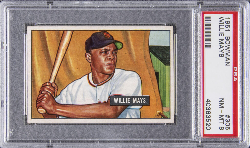 Goldin 1951 Bowman #305 Willie Mays Rookie PSA NM-MT+ 8 baseball card