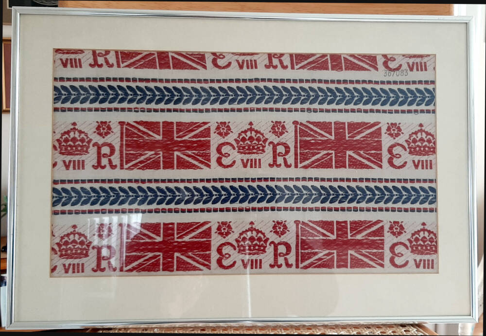 A textile panel made for 1937 king's coronation 