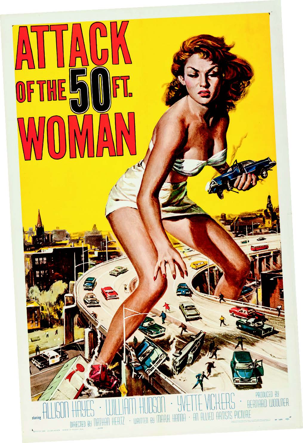 'Attack of the 50 Foot Woman', 1958, vintage movie poster