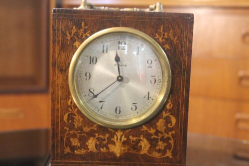 Antique 1919 Art Nouveau Eight 8 Day Inlaid Junghans Mantle Clock